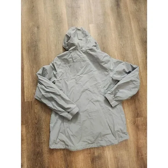 L.L. Bean womens rain/wind coat Nylon shell sz med full zip hooded pockets red - Picture 9 of 9